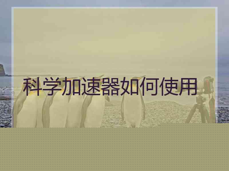 科学加速器如何使用